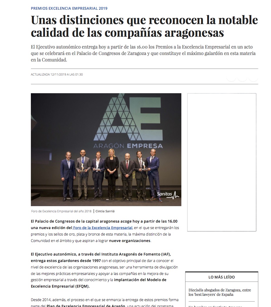 Unas distinciones que reconocen la notable calidad de las compañías aragonesas