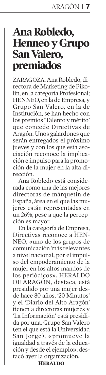 Ana Robledo, Henneo y Grupo San Valero, PREMIOS TALENTO Y MÉRITO 2023 1 Captura de pantalla 2023 10 17 a las 20.48.52