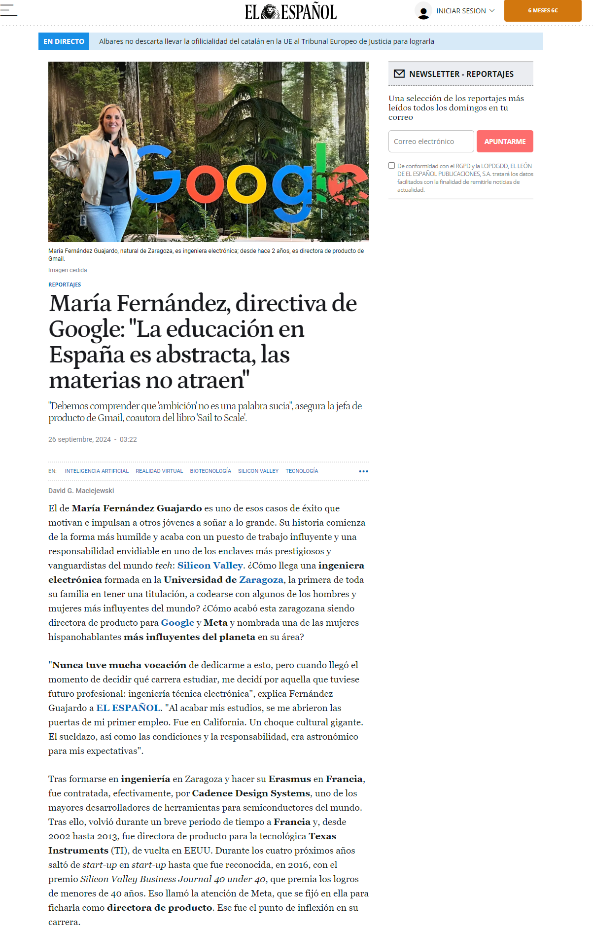 screencapture elespanol reportajes 20240926 maria fernandez directiva google educacion espana abstracta materias no atraen 886911745 0 html 2024 09 30 12 43 09