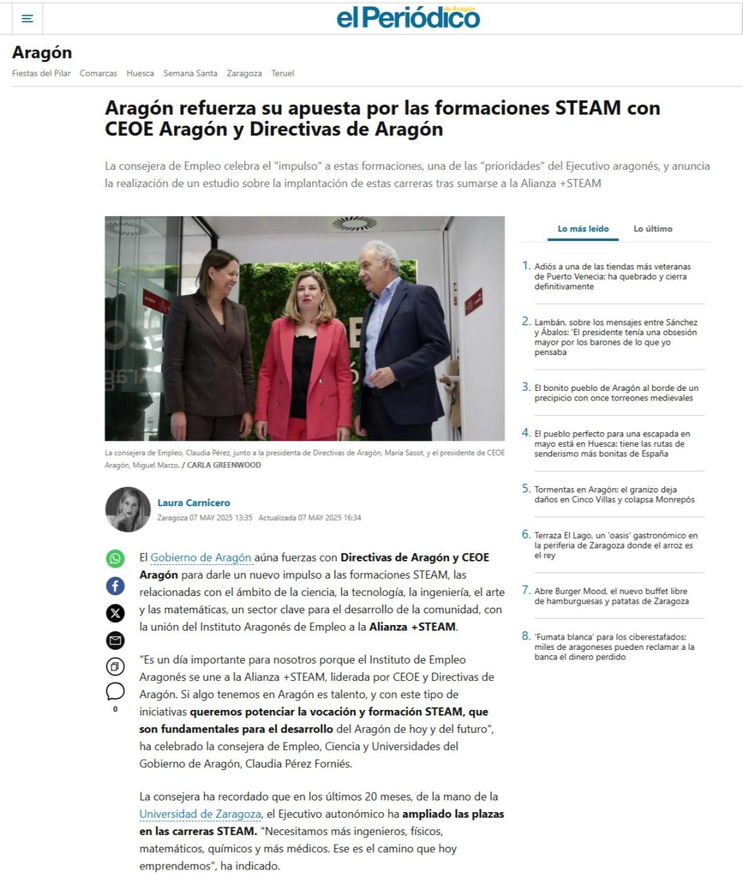 screencapture elperiodicodearagon aragon 2025 05 07 aragon refuerza apuesta formaciones steam 117123318 html 2025 05 13 11 23 57