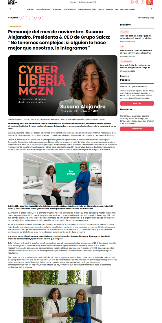 screencapture cyberlideriamgzn es personaje del mes de noviembre susana alejandro presidenta ceo de grupo saica no tenemos complejos si alguien lo hace mejor scaled