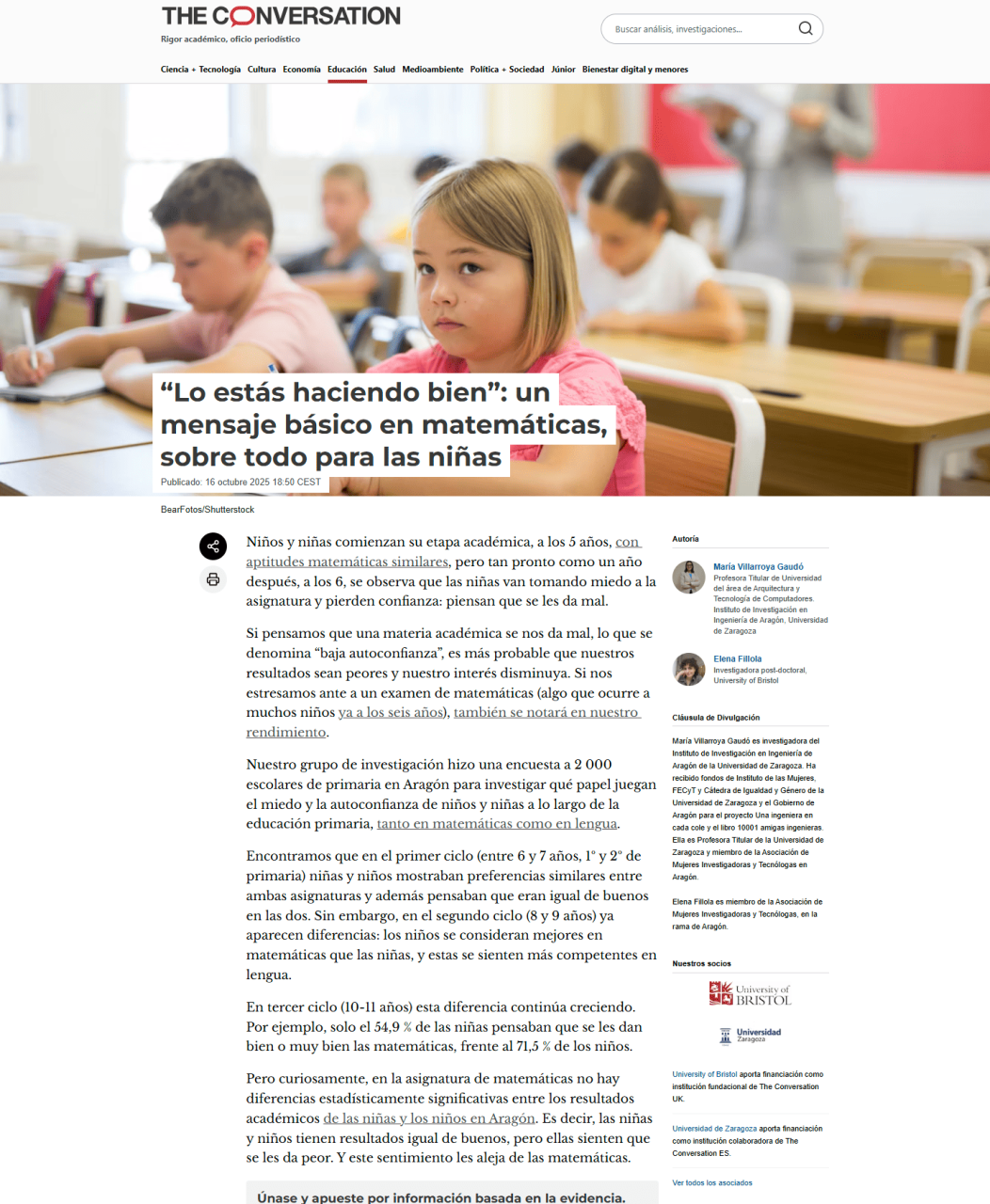 screencapture theconversation lo estas haciendo bien un mensaje basico en matematicas sobre todo para las ninas 260762 2025 11 10 15 18 56 scaled