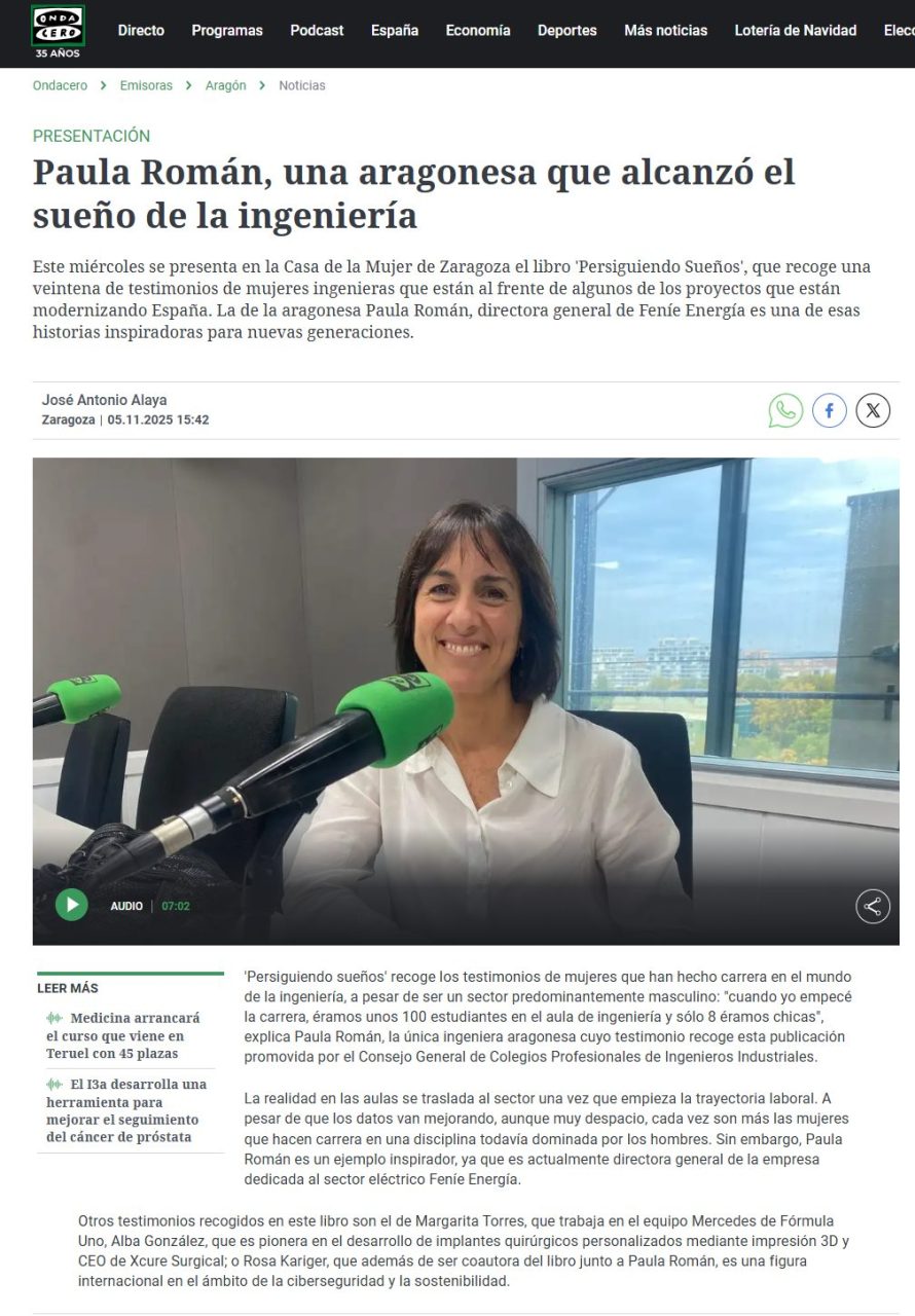 Nuestras socias son noticia: PAULA ROMÁN, protagonista del libro 'Persiguiendo sueños' sobre mujeres en ingeniería. 1 screencapture ondacero es emisoras aragon noticias paula roman aragonesa que alcanzo sueno ingenieria 20251105690b62425d5dad37ab7eb952 html 2025 12 23 18 31 14