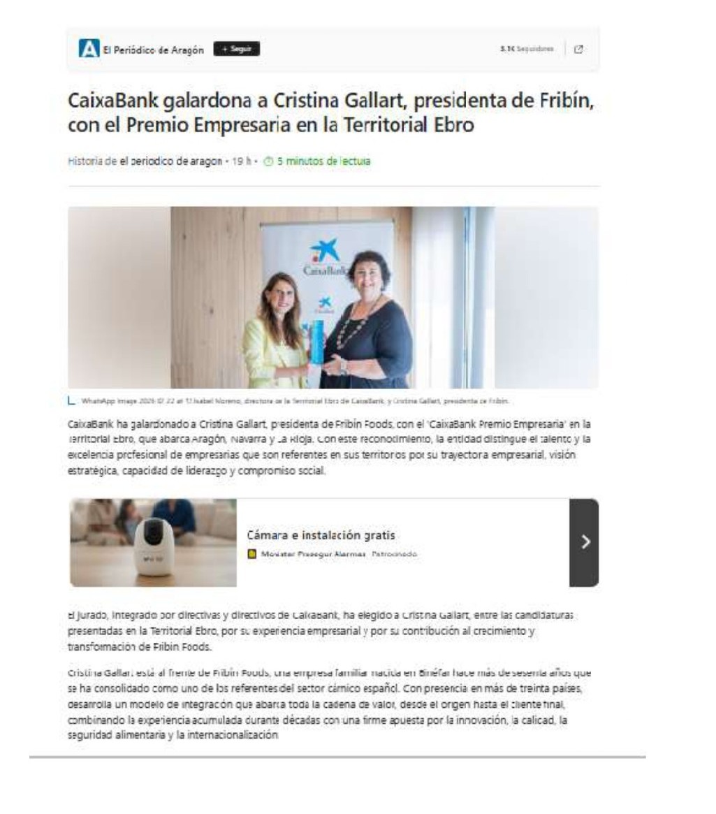 Nuestras socias son noticia | Cristina Gallart, reconocida con el CaixaBank. Premio Empresaria en la Territorial Ebro 1 cristina page 0001 1